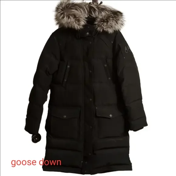 Moose Knuckles Alberta Women’s Parka – Size L, NWT, Black, Goose-Down, Fox Fur - Picture 2 of 16